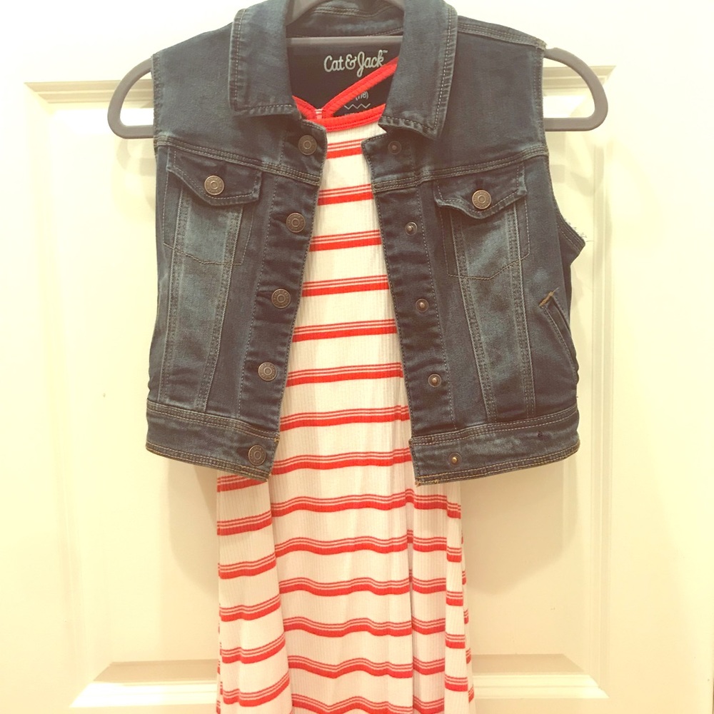GIRLS DRESS AND JEAN JACKET